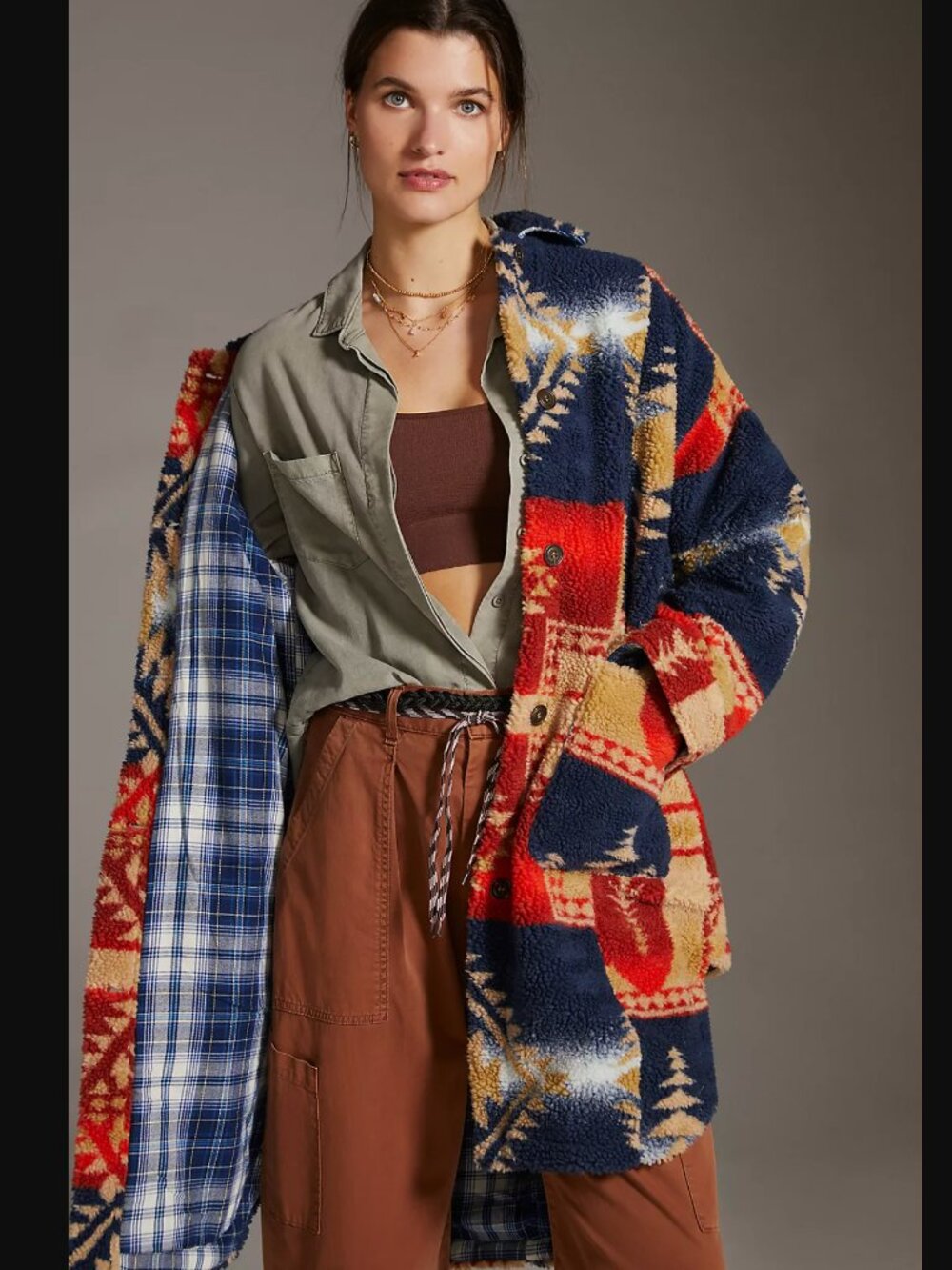 Anthropologie Pilcro Leopard Sherpa Duster - Picture 12 of 12